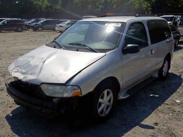 4N2ZN17T52D804057 - 2002 NISSAN QUEST GLE SILVER photo 2