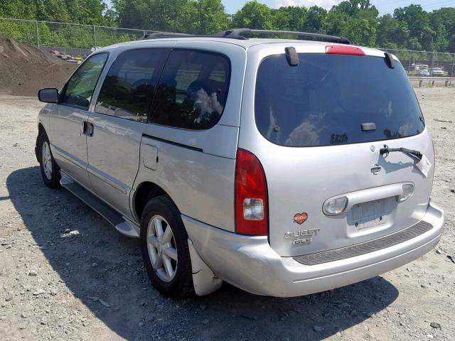 4N2ZN17T52D804057 - 2002 NISSAN QUEST GLE SILVER photo 3
