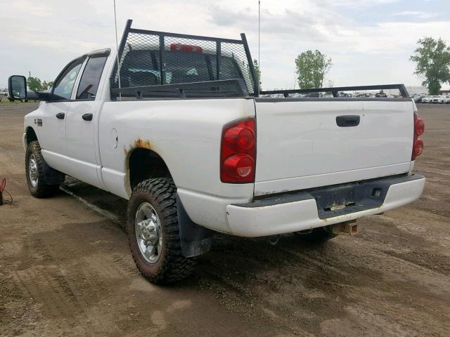 3D7KS28A48G155868 - 2008 DODGE RAM 2500 S WHITE photo 3