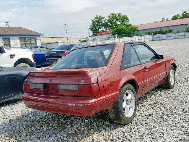 1FABP41A0KF184946 - 1989 FORD MUSTANG LX MAROON photo 4