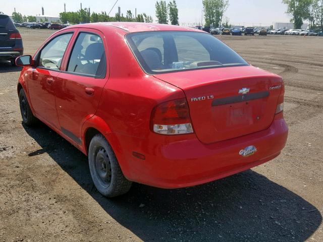 KL1TD526X5B490711 - 2005 CHEVROLET AVEO BASE Qırmızı foto 3