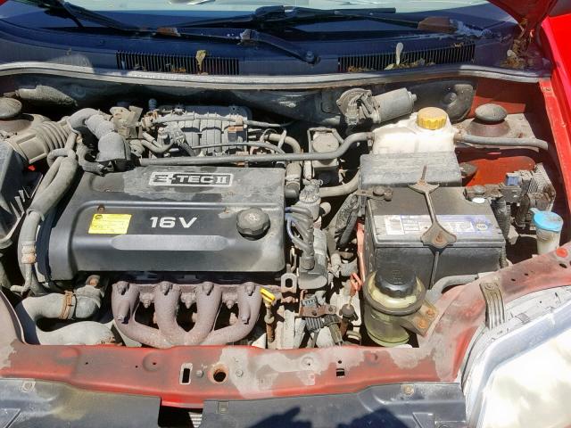 KL1TD526X5B490711 - 2005 CHEVROLET AVEO BASE Qırmızı foto 7