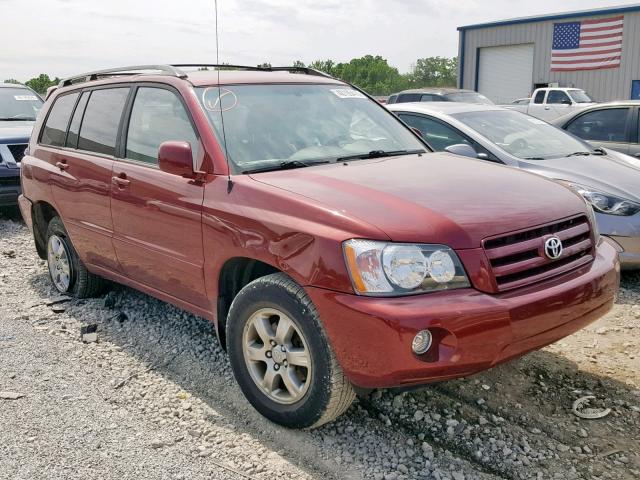 JTEHP21A770188555 - 2007 TOYOTA HIGHLANDER BURGUNDY photo 1