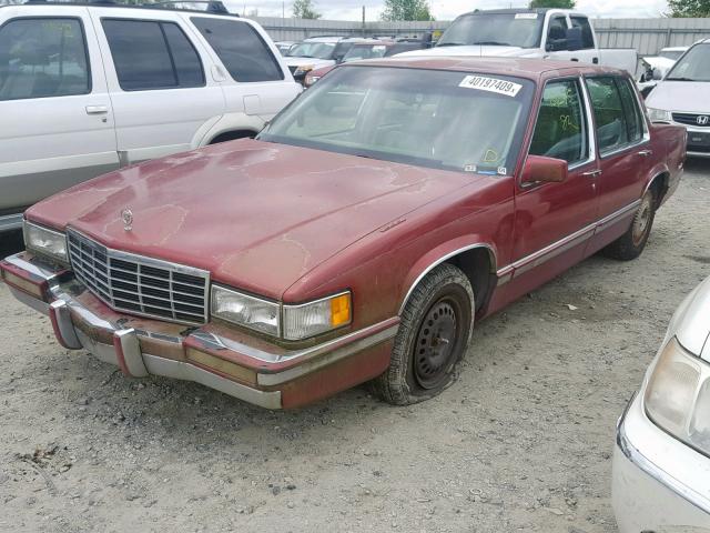 1G6CD53BXP4328219 - 1993 CADILLAC DEVILLE MAROON photo 2