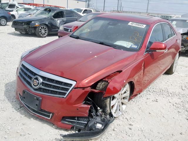 1G6AE5S39D0144701 - 2013 CADILLAC ATS PREMIU RED photo 2