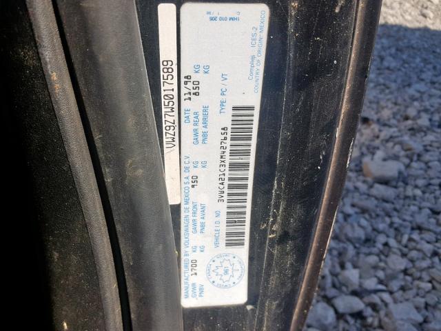 3VWCA21C3XM427658 - 1999 VOLKSWAGEN NEW BEETLE შავი ფოტო 10