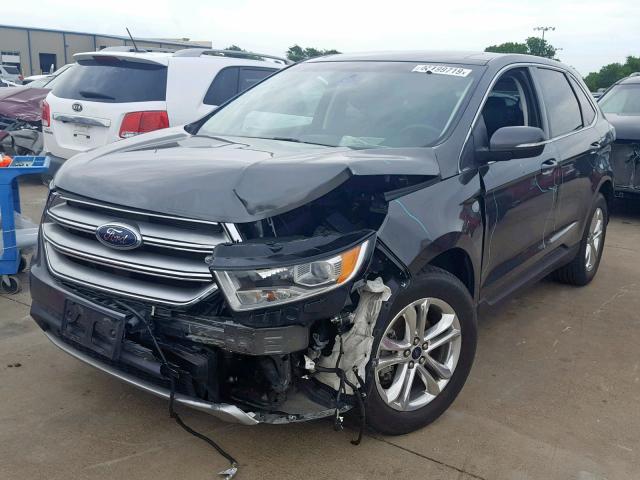 2FMTK3J92FBB45436 - 2015 FORD EDGE SEL GRAY photo 2