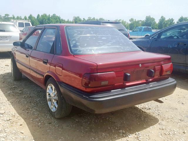 1Y1SK5469NZ084414 - 1992 GEO PRIZM BASE მუქწითელი ფოტო 3