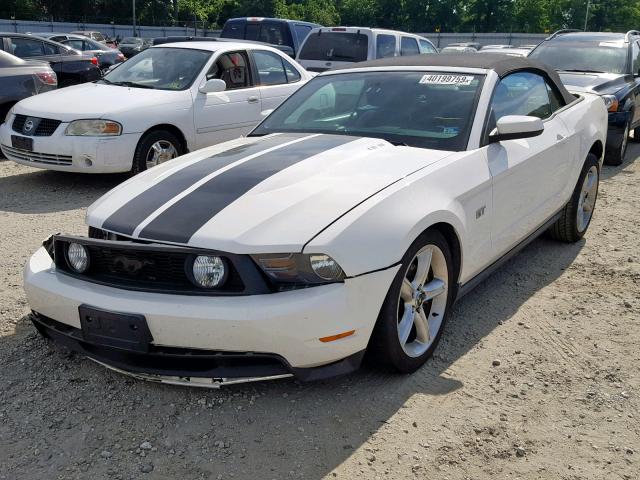 1ZVBP8FH0A5141605 - 2010 FORD MUSTANG GT WHITE photo 2