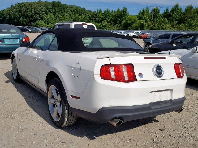 1ZVBP8FH0A5141605 - 2010 FORD MUSTANG GT WHITE photo 3