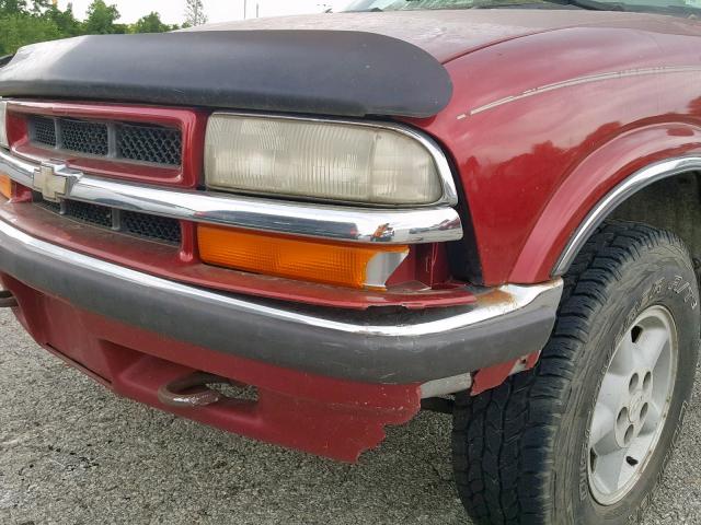 1GNDT13W1Y2393724 - 2000 CHEVROLET BLAZER MAROON photo 9