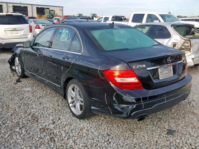 WDDGF4HBXCR221900 - 2012 MERCEDES-BENZ C 250 BLACK photo 3