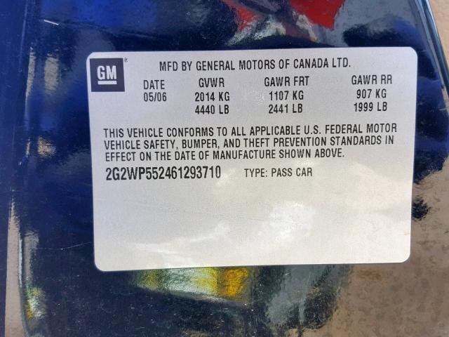 2G2WP552461293710 - 2006 PONTIAC GRAND PRIX TAN photo 10