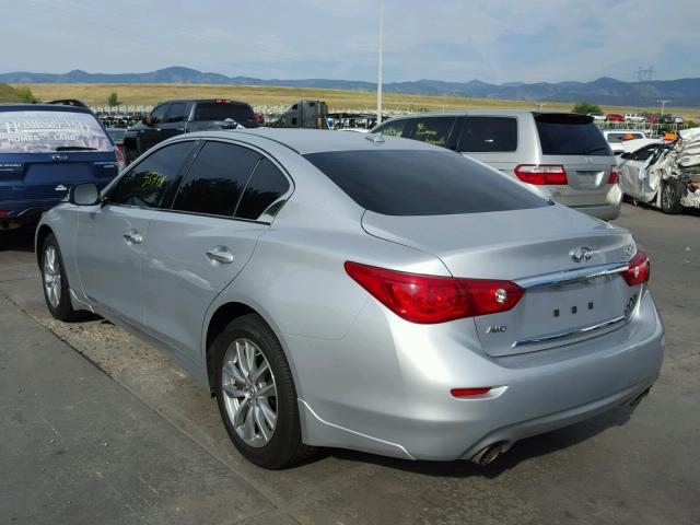 JN1BV7AR8FM419167 - 2015 INFINITI Q50 BASE SILVER photo 3