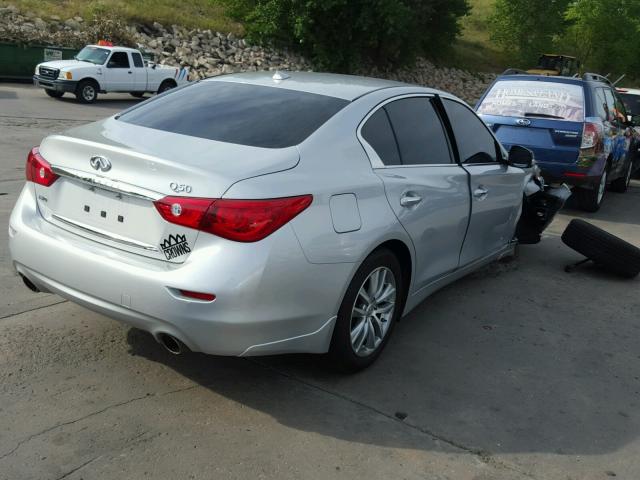 JN1BV7AR8FM419167 - 2015 INFINITI Q50 BASE SILVER photo 4