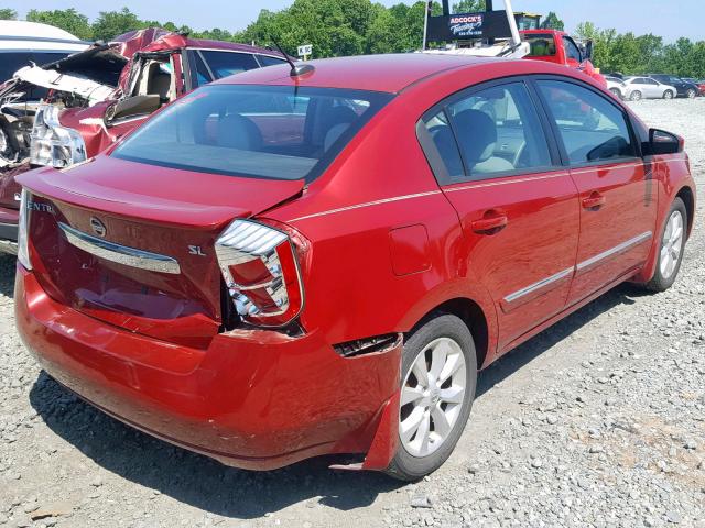 3N1AB6AP3CL669628 - 2012 NISSAN SENTRA 2.0 RED photo 4