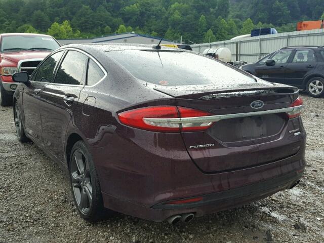 3FA6P0VP9HR170404 - 2017 FORD FUSION SPO PURPLE photo 3