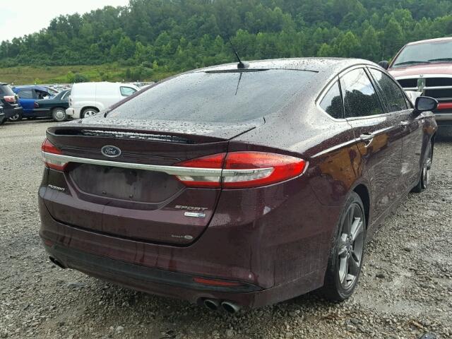 3FA6P0VP9HR170404 - 2017 FORD FUSION SPO PURPLE photo 4