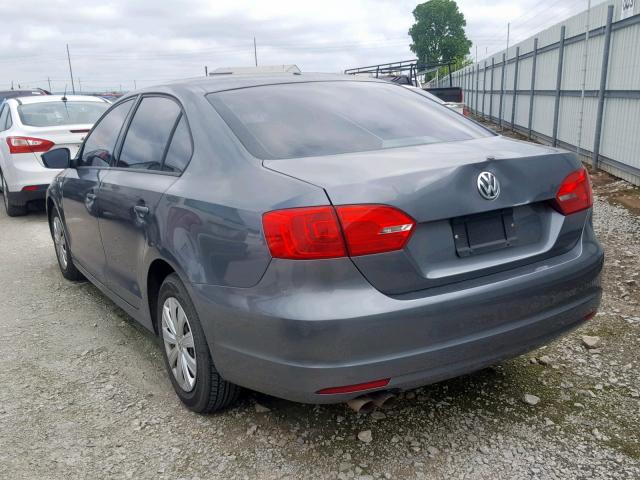 3VW2K7AJ3CM470251 - 2012 VOLKSWAGEN JETTA BASE GRAY photo 3