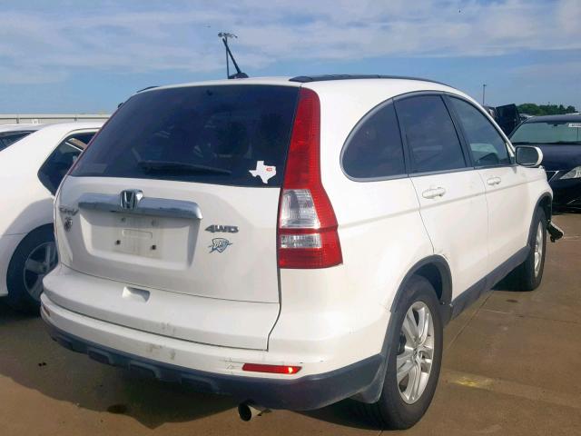 JHLRE4H71AC007513 - 2010 HONDA CR-V EXL WHITE photo 4