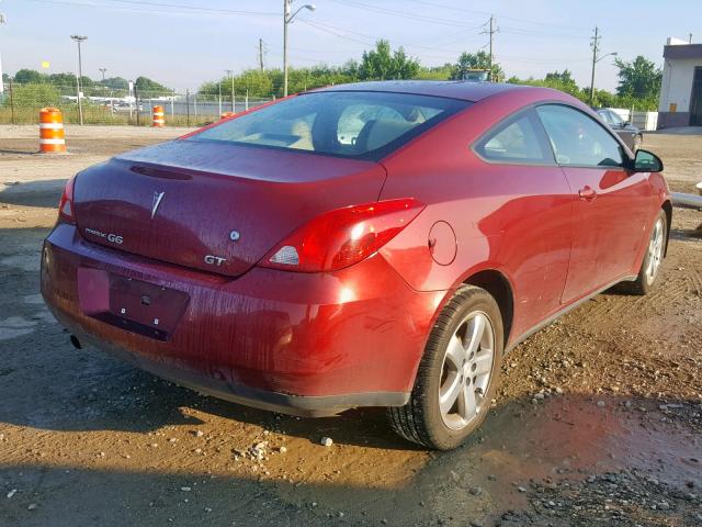 1G2ZH17N484157210 - 2008 PONTIAC G6 GT BURGUNDY photo 4