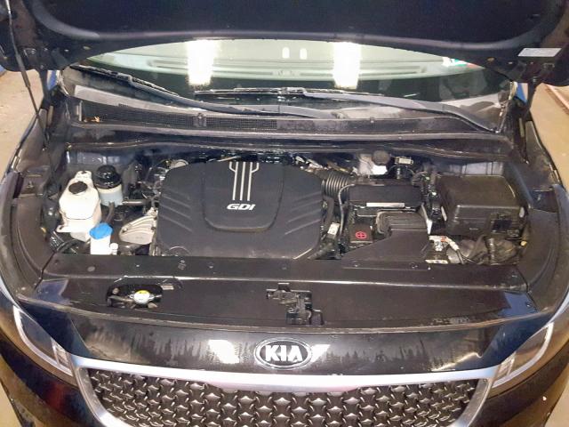 KNDMA5C14F6050180 - 2015 KIA SEDONA L BLACK photo 7