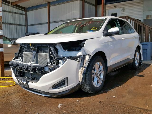 2FMPK4J8XGBB76420 - 2016 FORD EDGE SEL WHITE photo 2