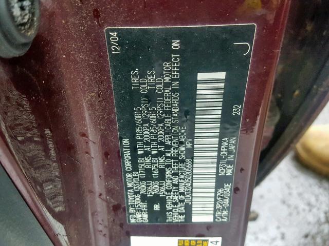 JTLKT324050205668 - 2005 TOYOTA SCION XB Күлгін фото 10