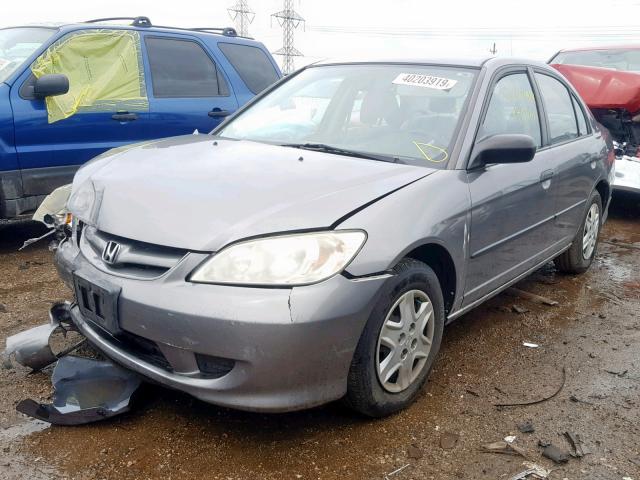 2HGES16365H587168 - 2005 HONDA CIVIC DX V GRAY photo 2