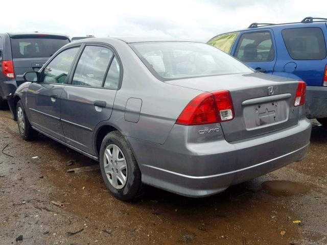 2HGES16365H587168 - 2005 HONDA CIVIC DX V GRAY photo 3