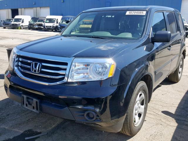 5FNYF3H27DB042276 - 2013 HONDA PILOT LX BLACK photo 2