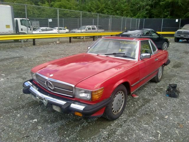 WDBBA48D6GA038341 - 1986 MERCEDES-BENZ 560 SL RED photo 2