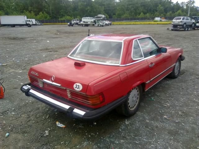 WDBBA48D6GA038341 - 1986 MERCEDES-BENZ 560 SL RED photo 4