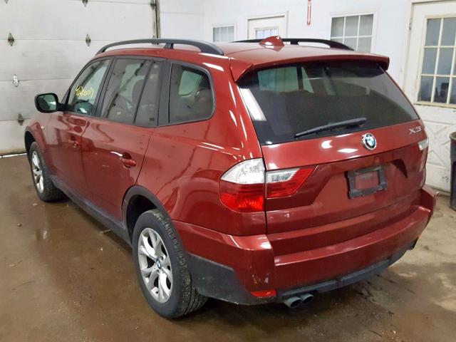 WBXPC9C46AWJ35512 - 2010 BMW X3 XDRIVE3 RED photo 3