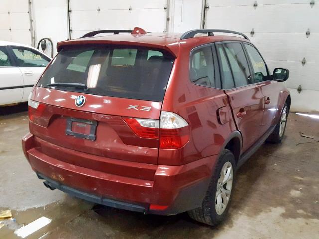 WBXPC9C46AWJ35512 - 2010 BMW X3 XDRIVE3 RED photo 4