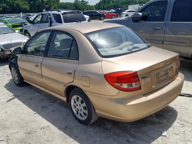 KNADC125546313097 - 2004 KIA RIO GOLD photo 3