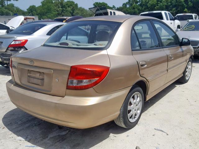 KNADC125546313097 - 2004 KIA RIO GOLD photo 4