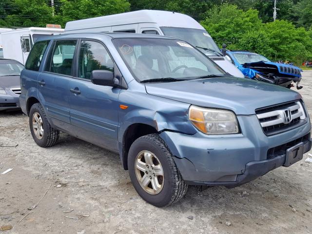 2HKYF18106H505682 - 2006 HONDA PILOT LX BLUE photo 1