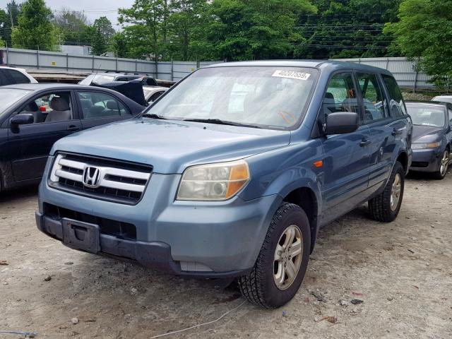 2HKYF18106H505682 - 2006 HONDA PILOT LX BLUE photo 2