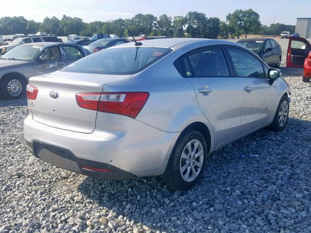 KNADM4A39E6415485 - 2014 KIA RIO LX SILVER photo 4