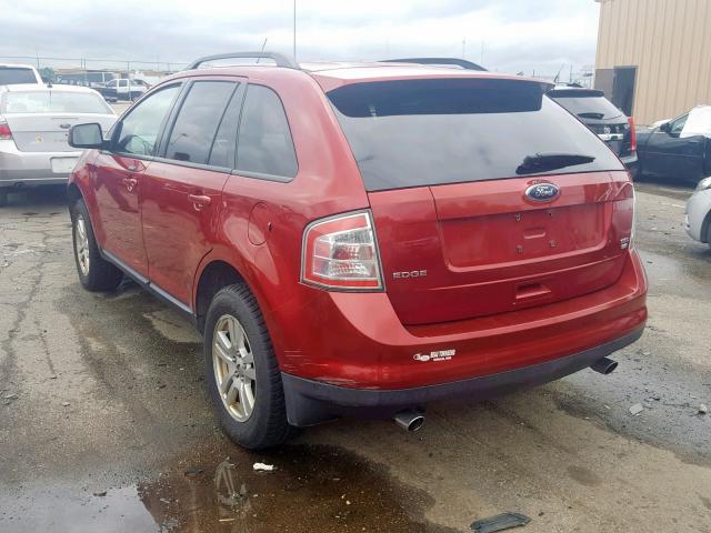 2FMDK48C08BA02922 - 2008 FORD EDGE SEL RED photo 3