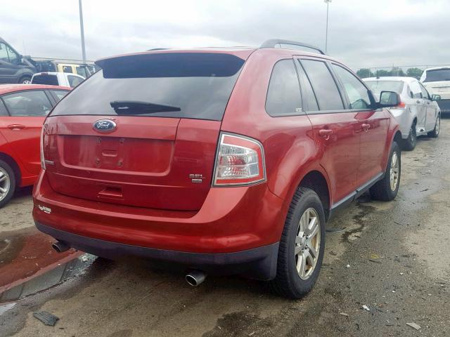 2FMDK48C08BA02922 - 2008 FORD EDGE SEL RED photo 4