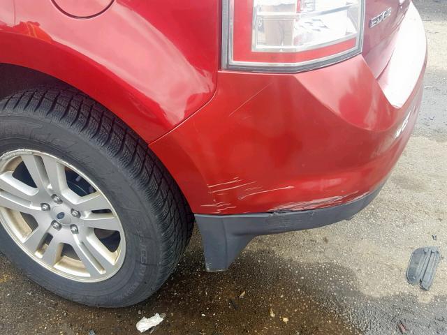 2FMDK48C08BA02922 - 2008 FORD EDGE SEL RED photo 9