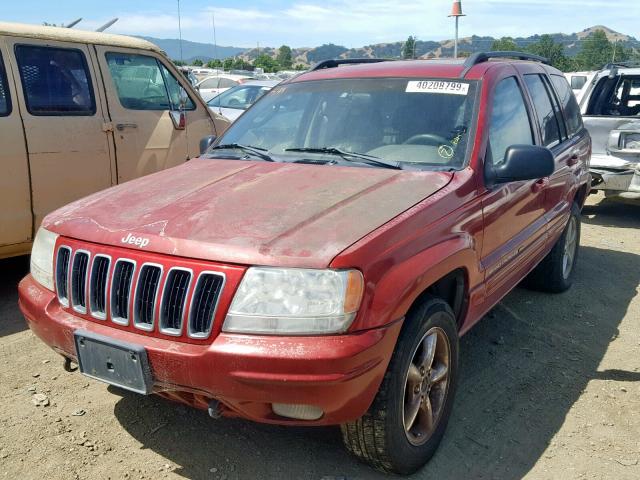 1J4GW58NX2C139591 - 2002 JEEP GRAND CHER RED photo 2