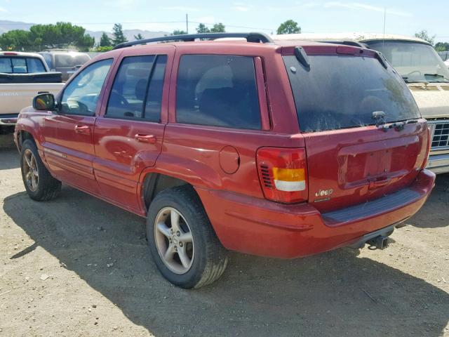 1J4GW58NX2C139591 - 2002 JEEP GRAND CHER RED photo 3