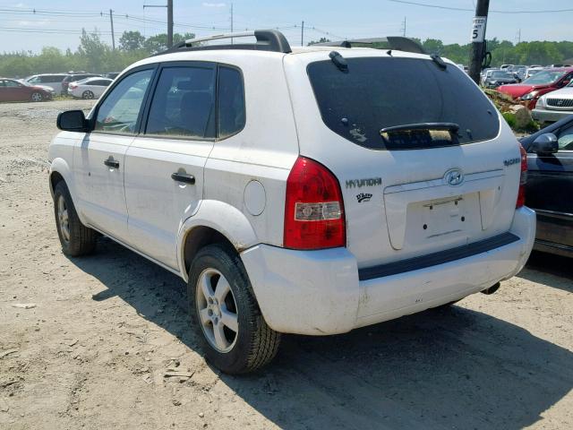 KM8JM12B25U065053 - 2005 HYUNDAI TUCSON GL WHITE photo 3