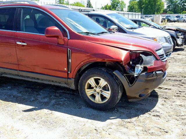 3GSCL33P48S725253 - 2008 SATURN VUE XE RED photo 9