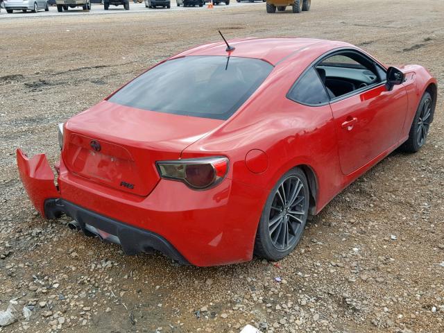 JF1ZNAA12D1726518 - 2013 TOYOTA SCION FR-S RED photo 4