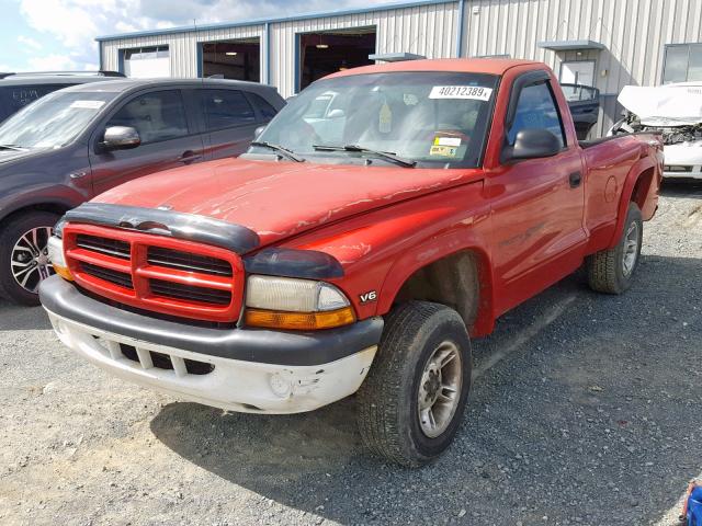 1B7GG26X5YS545797 - 2000 DODGE DAKOTA RED photo 2