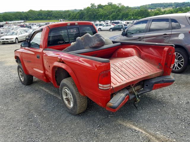 1B7GG26X5YS545797 - 2000 DODGE DAKOTA RED photo 3